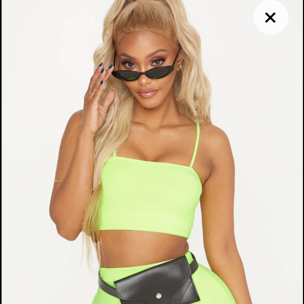 Shape Neon Yellow Strappy Crop Top